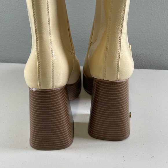 Circus NY by Sam Edelman Womens Stace Eggshell‎ Glossy Chelsea Boots SZ 10 Cream - Picture 3 of 14